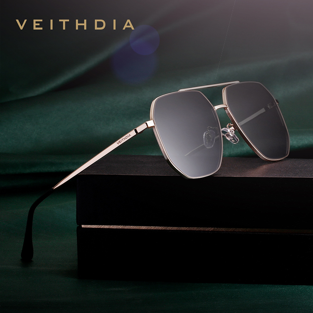 Sunglasses Aviator Polarized - VEITHDIA kacamata Pria Wanita, bahan nilon
