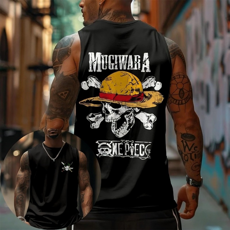 Tank Top Muscle - Tank Top One Piece Mugiwara Straw