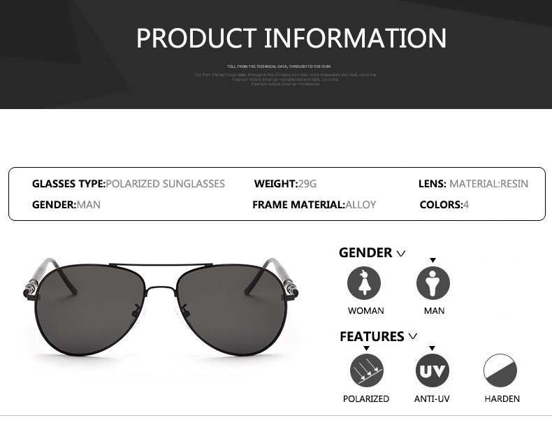 Kacamata hitam pria terpolaris - Sunglasses Aviator Polarized ulasan dan harga